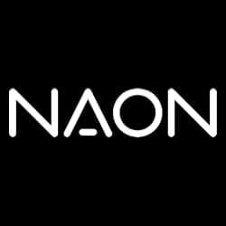 A black background with the word "NAON" written in white, futuristic, stylized letters.