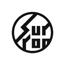 A black and white circular logo with stylized text reading "SUNROD" inside.