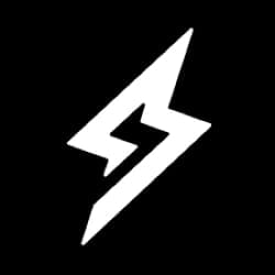 A white lightning bolt icon on a black background.