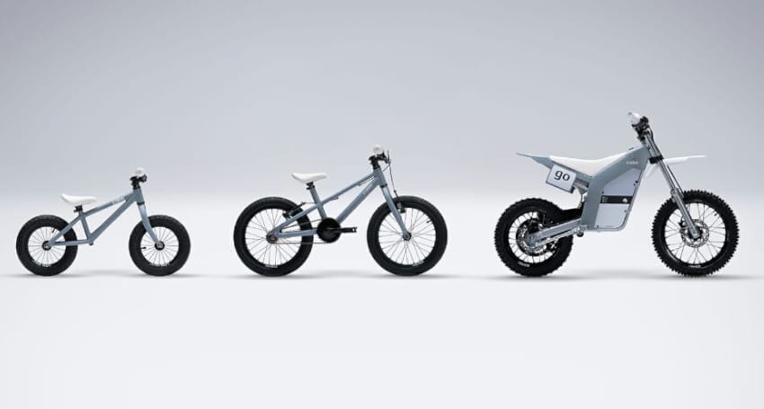 Three different types of electric bikes are shown on a white background, showcasing the variety within the ebike's class.