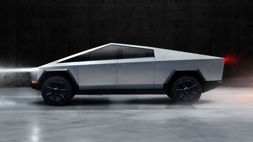 futuristic vehicle, dark room.