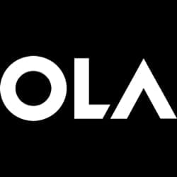 White text "OLA" on a black background with a distinctive triangular "A" character.