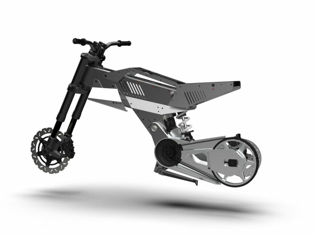 A black and white electric bike is shown on a white background.