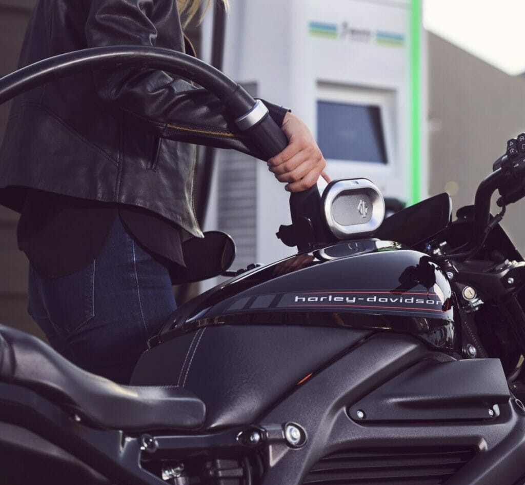 woman, motorcycle, gas