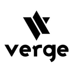 Black geometric logo above the word "verge" in lowercase letters.